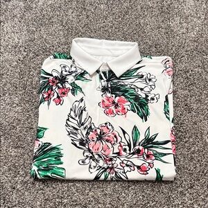 Under Armour White Floral Polo Golf Shirt